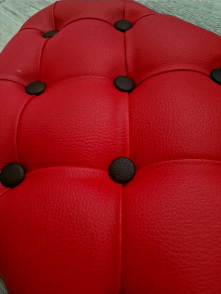 SCANIA S/ R NEXT GEN RED ECO LEATHERETTE BUTTONED SET VISORS COVERS