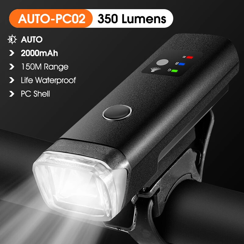 1300 Lumen Bicycle Front Light USB Rechargeable Flashlight MTB LED Headlight
