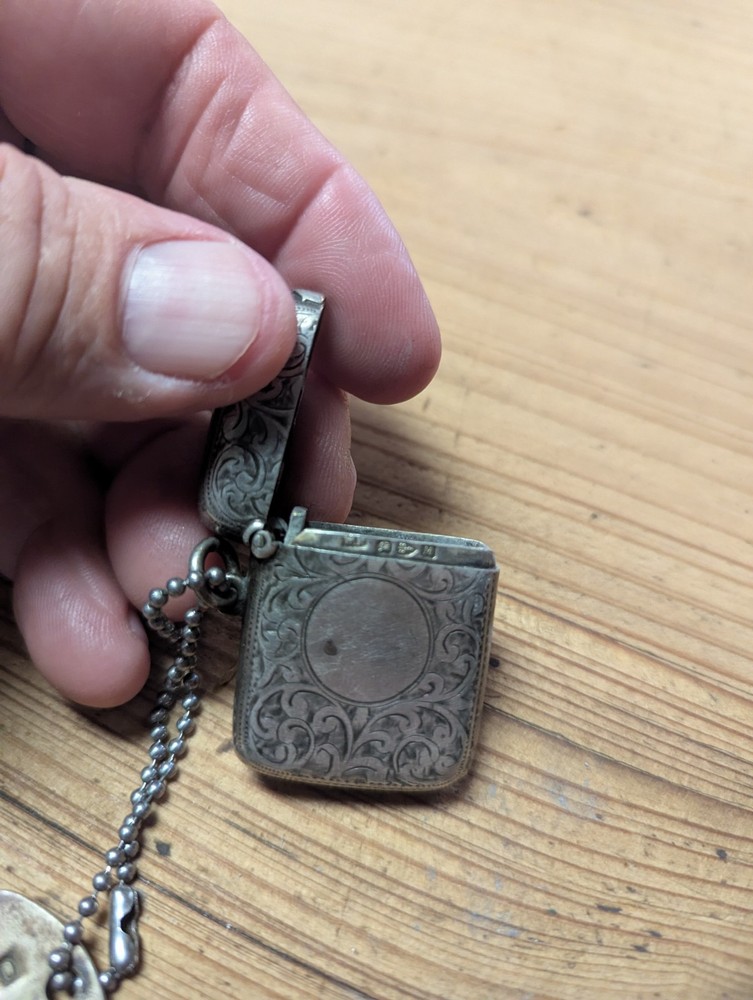 Vesta Lighter Solid Silver Birm 1936 Military Ties As Shown