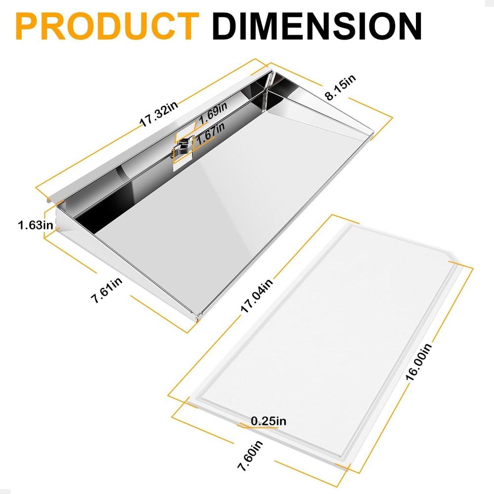 A10-902 Serving Shelf with Removable Cutting Board Fit for Rectangular Grills