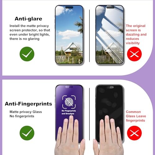 [2-Pack Matte Anti Blue Light iPhone 15 Pro blue-light-blocking Matte [2-Pack]