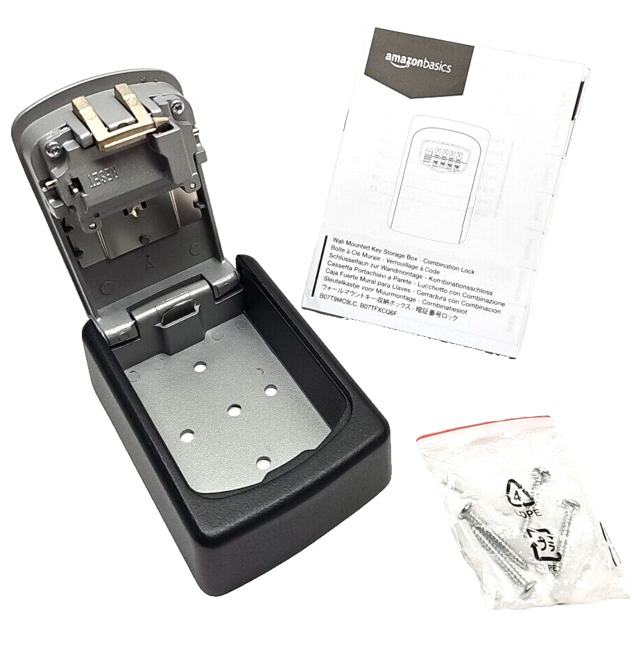 Amazon Basics Wall Mounted Key Storage Box Combination Lock Black