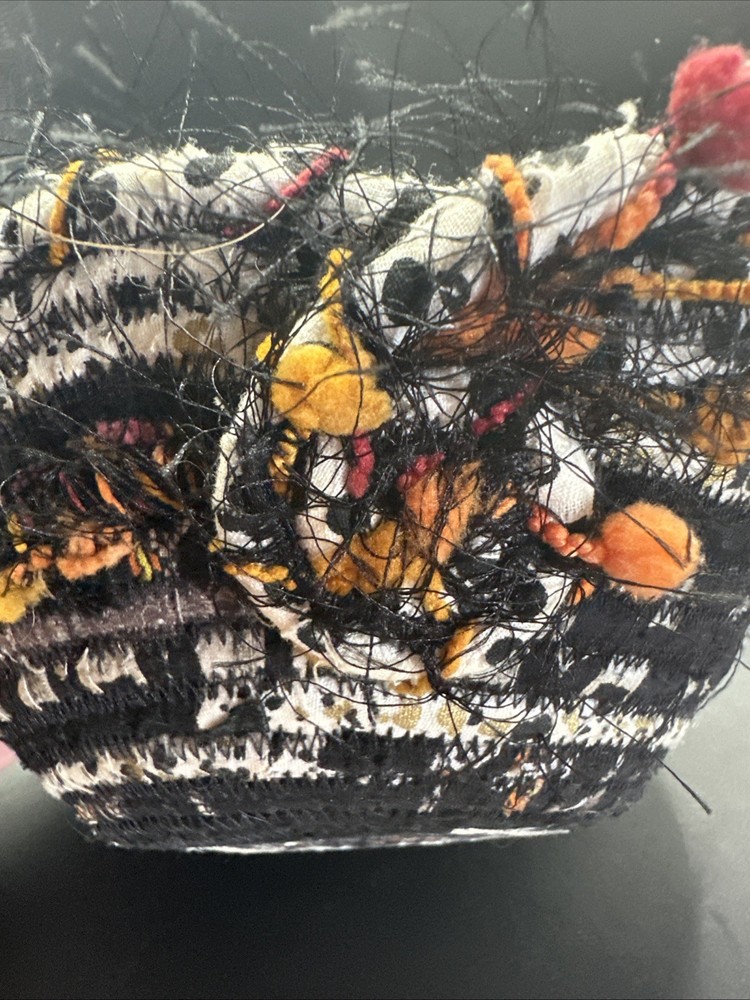 Handcrafted Rag Roll Bowl Halloween 8”