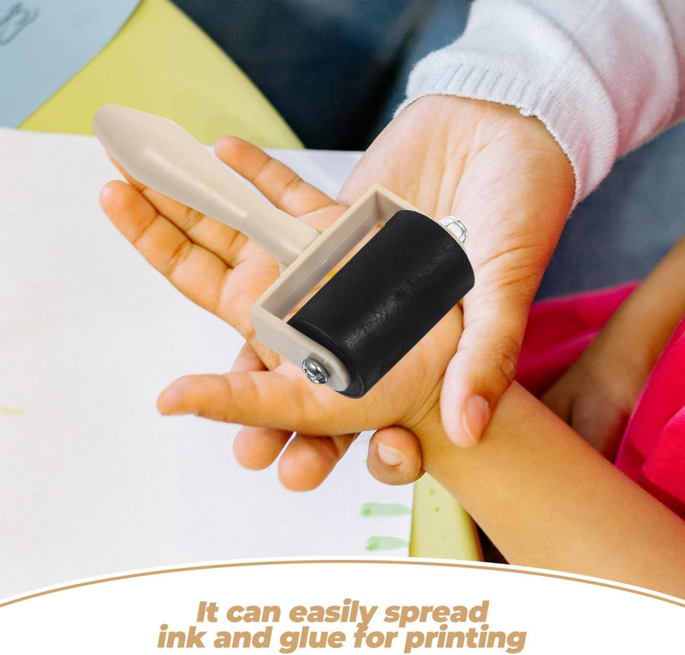 15Pcs Small Rubber Brayer Roller for Printmaking - 3.7" Mini Inking Rollers Bulk