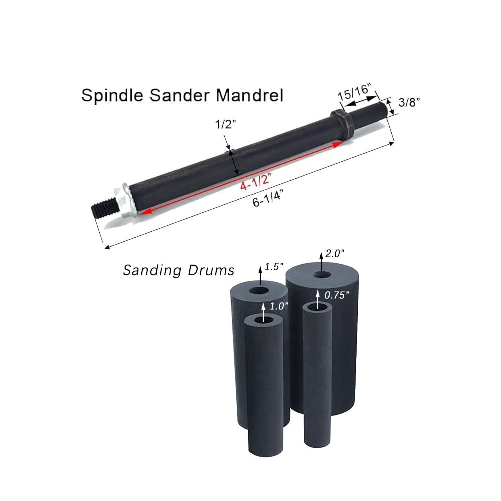 Spindle Sander Drum Kit Including Sanding Cylinder, (OD 3/4",...