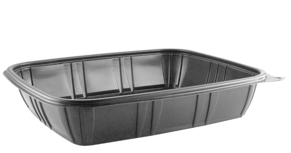 Anchor Packaging M1280 1/2 Size Black Polypropylene Steam Pan Container (100/cs)