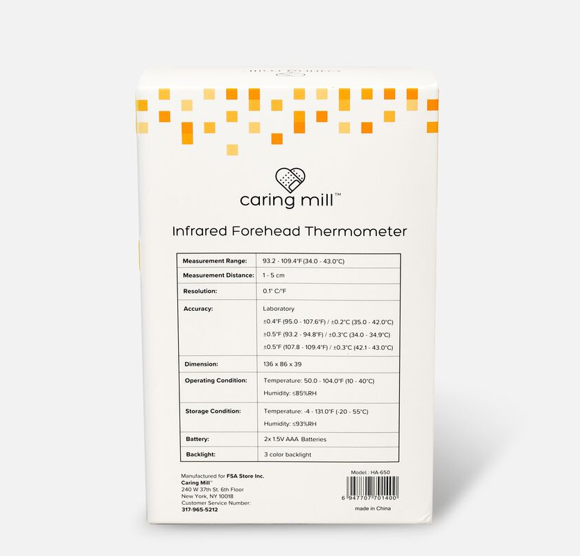 Caring Mill Infrared Forehead Thermometer