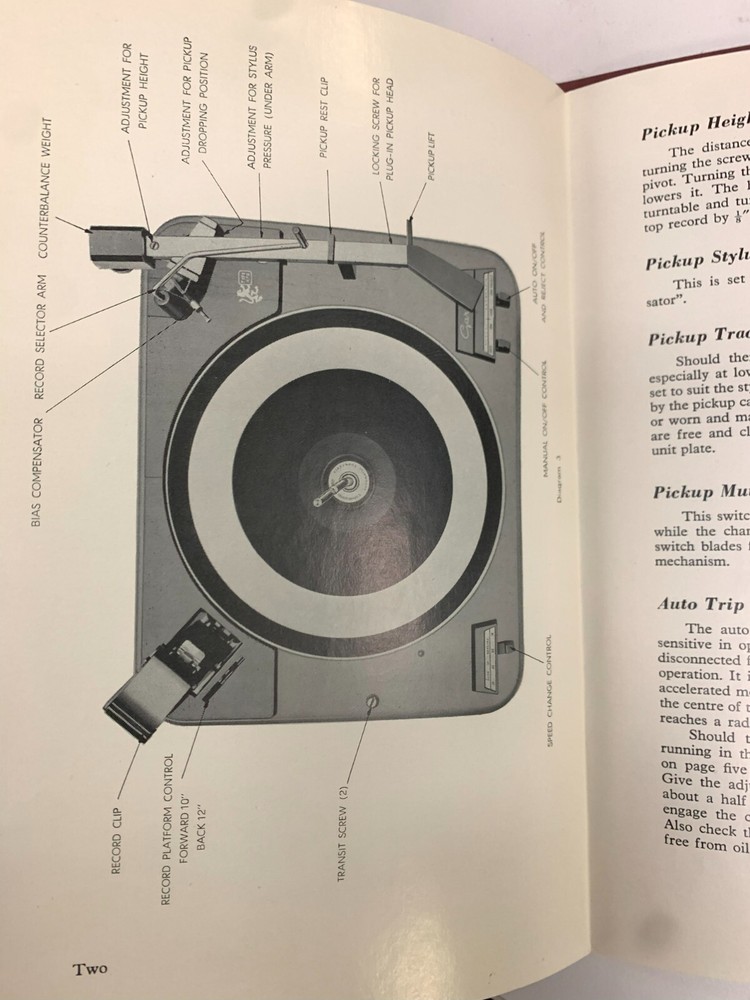 Garrard Type 70 Turntable Manual