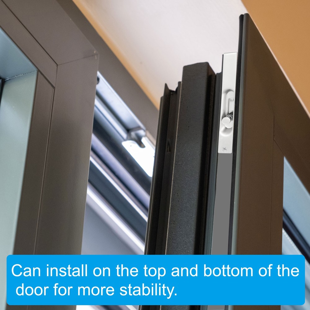 6"x0.71" Flush Bolt Door Concealed Slide Lock Latch Black