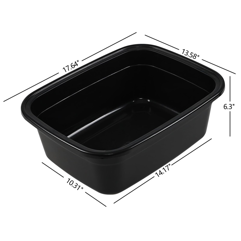 Saedy 2-Pack 18 Quart Plastic Kitchen Washing Basin, Rectangular Dishpan Wash...