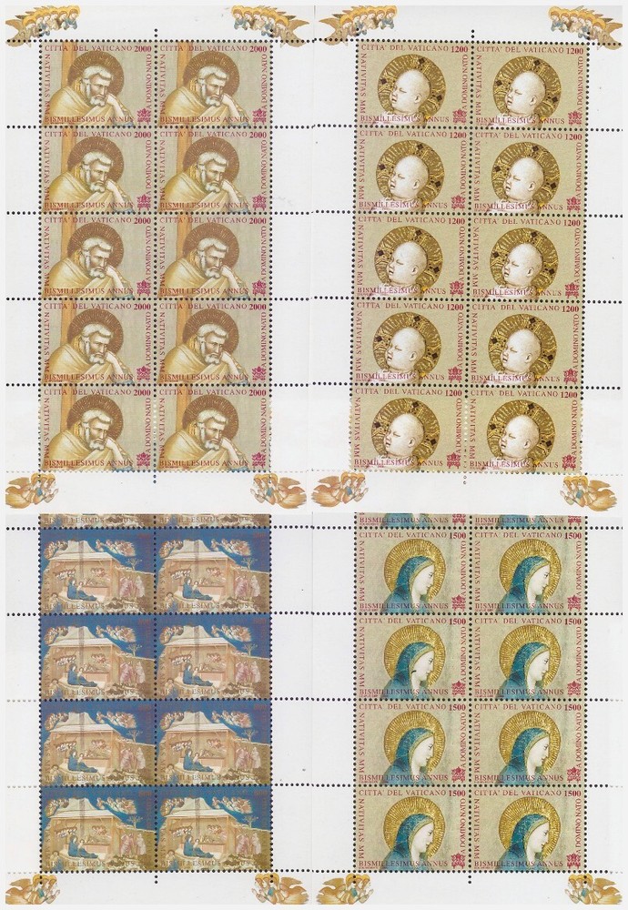 Vatican 2000 - Christmas Series in Miniature Sheets New **MNH