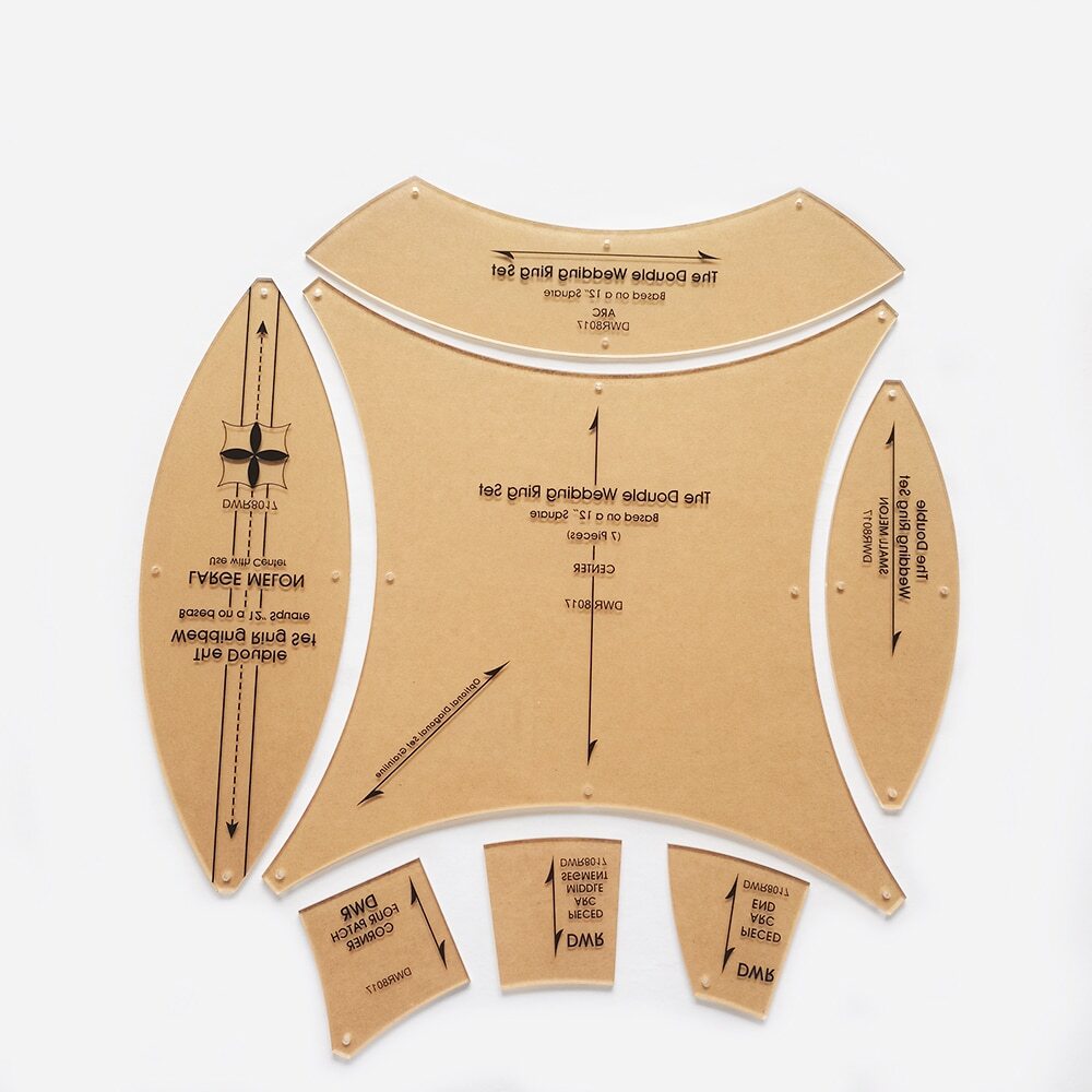 Acrylic Double Wedding Ring Template Sewing Template