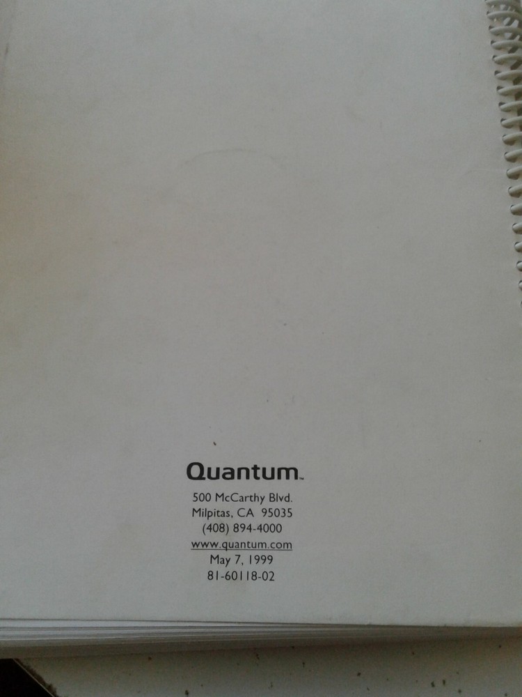 Computer Quantum DLT 8000 Tape System Product Manual 1999