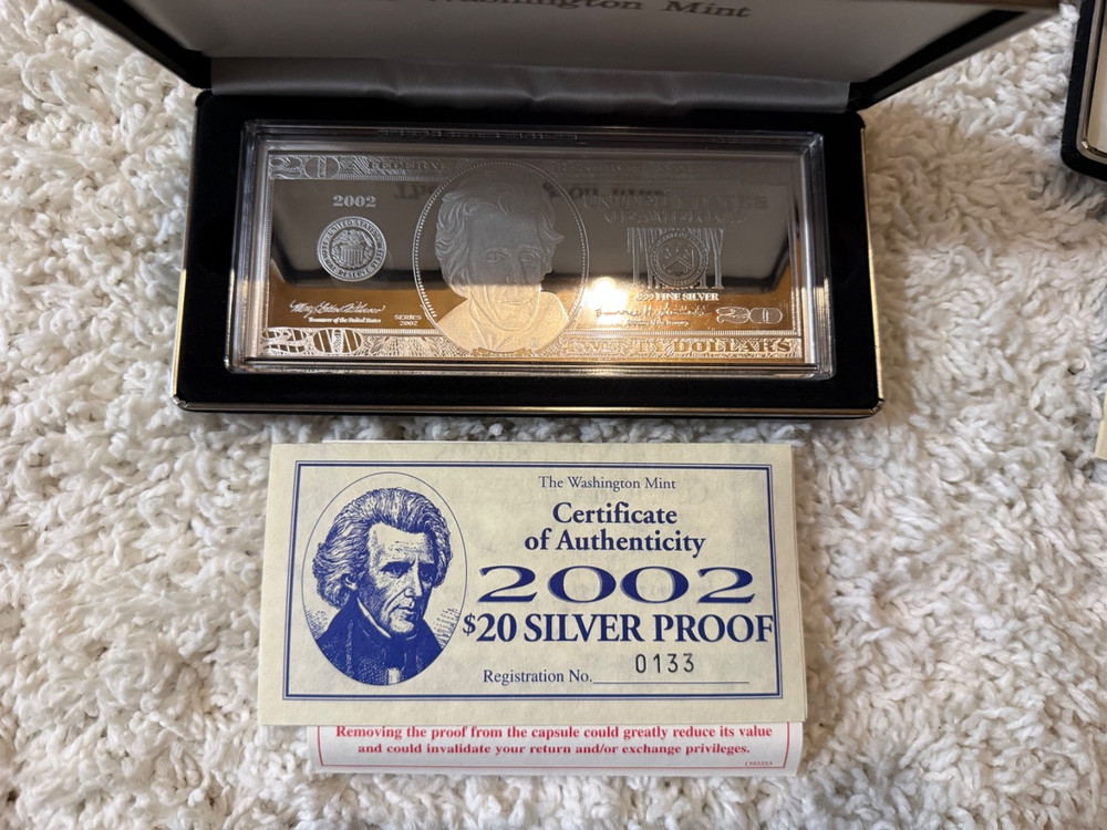 2002 $20 Quarter Pound Silver Proof