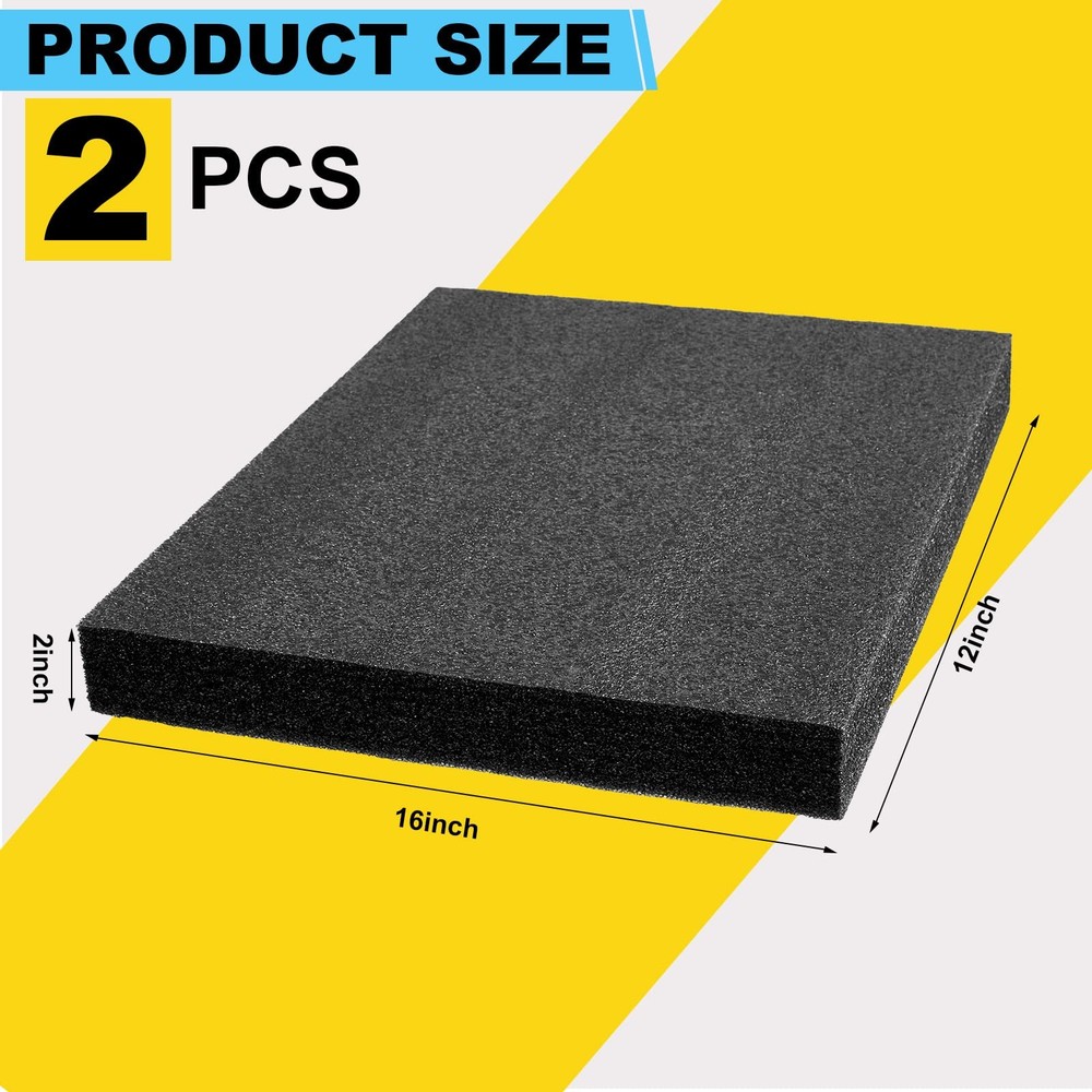 2 Pcs Customizable Polyethylene Foam Sheet 16 x 12 x 2 Thick Padding Cuttable...