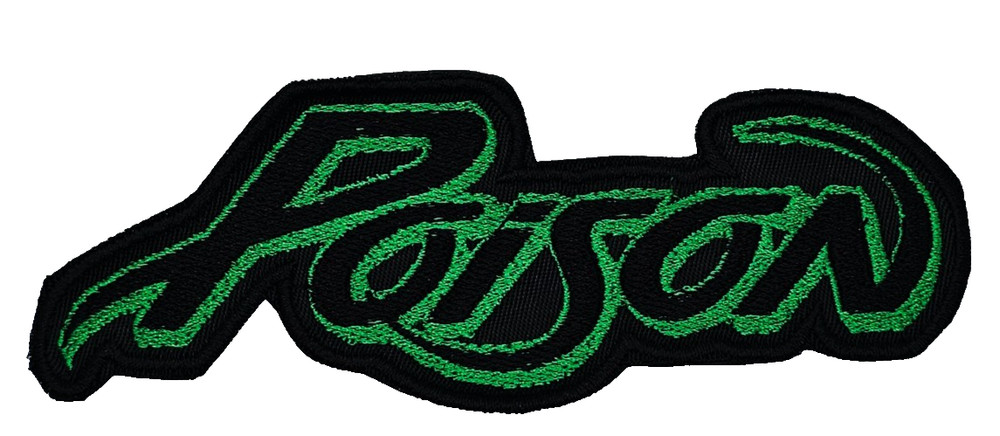 POISON BLACK AND GREEN LOGO EMBROIDERED PATCH