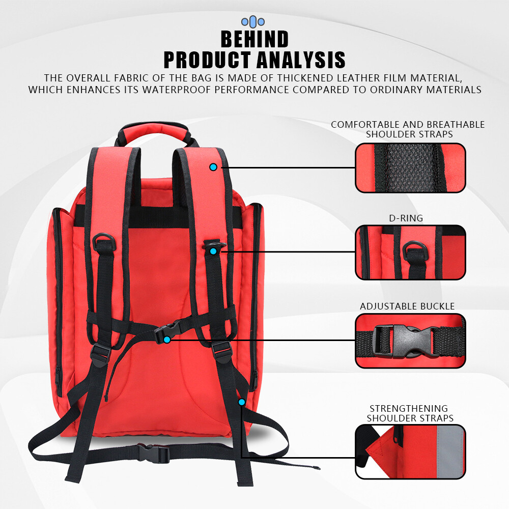 First Aid Backpack Emergency Medicine Bag Empty First Responder Survival Trauma