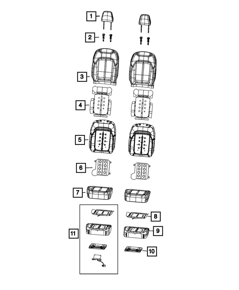 Genuine Mopar Headrest Sleeve Locking 6TE57TX7AD