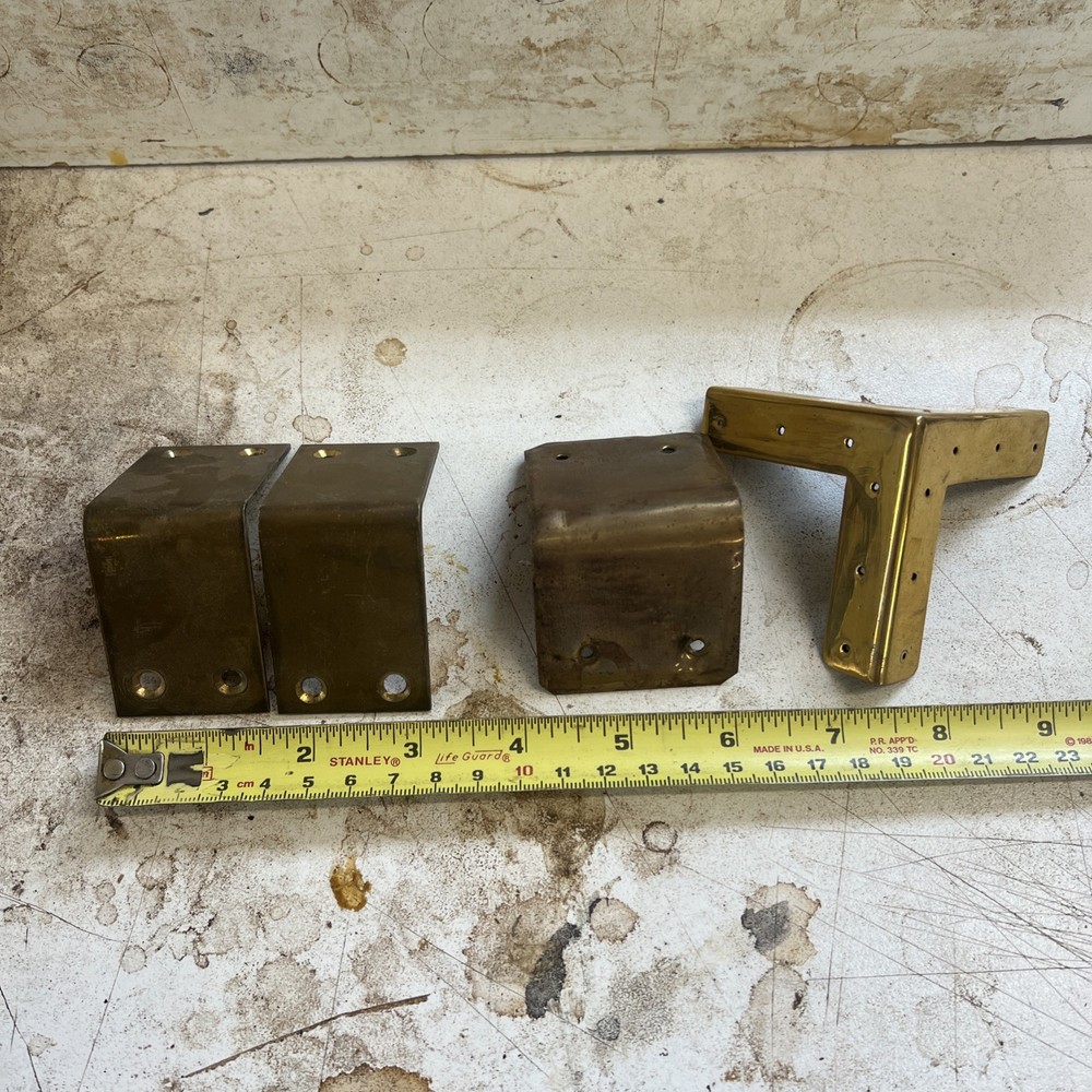19thC Brass Trunk Corners
