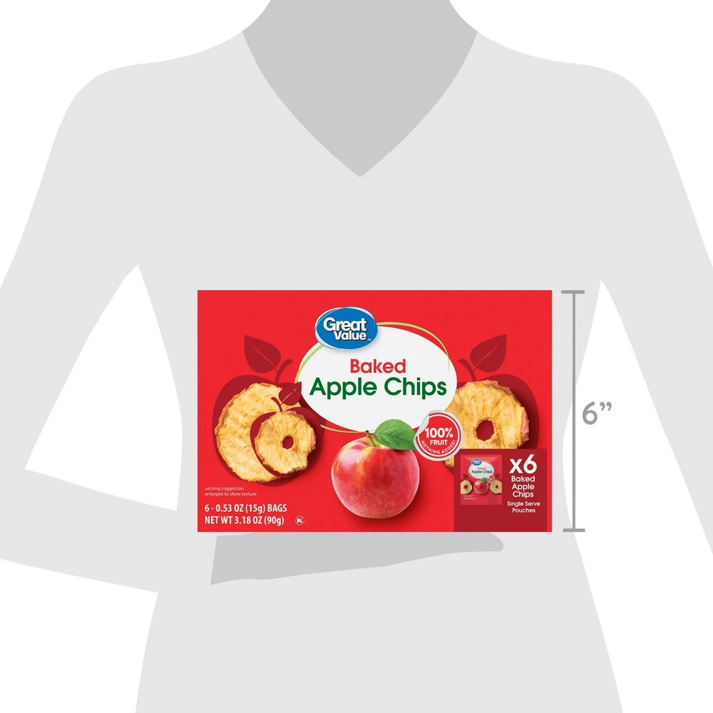 Great Value Baked Apple Chips 0.53 oz 6 Count..........