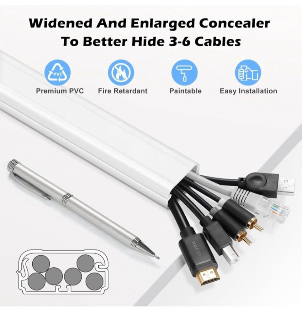 Unbranded Cable Hider 39in White