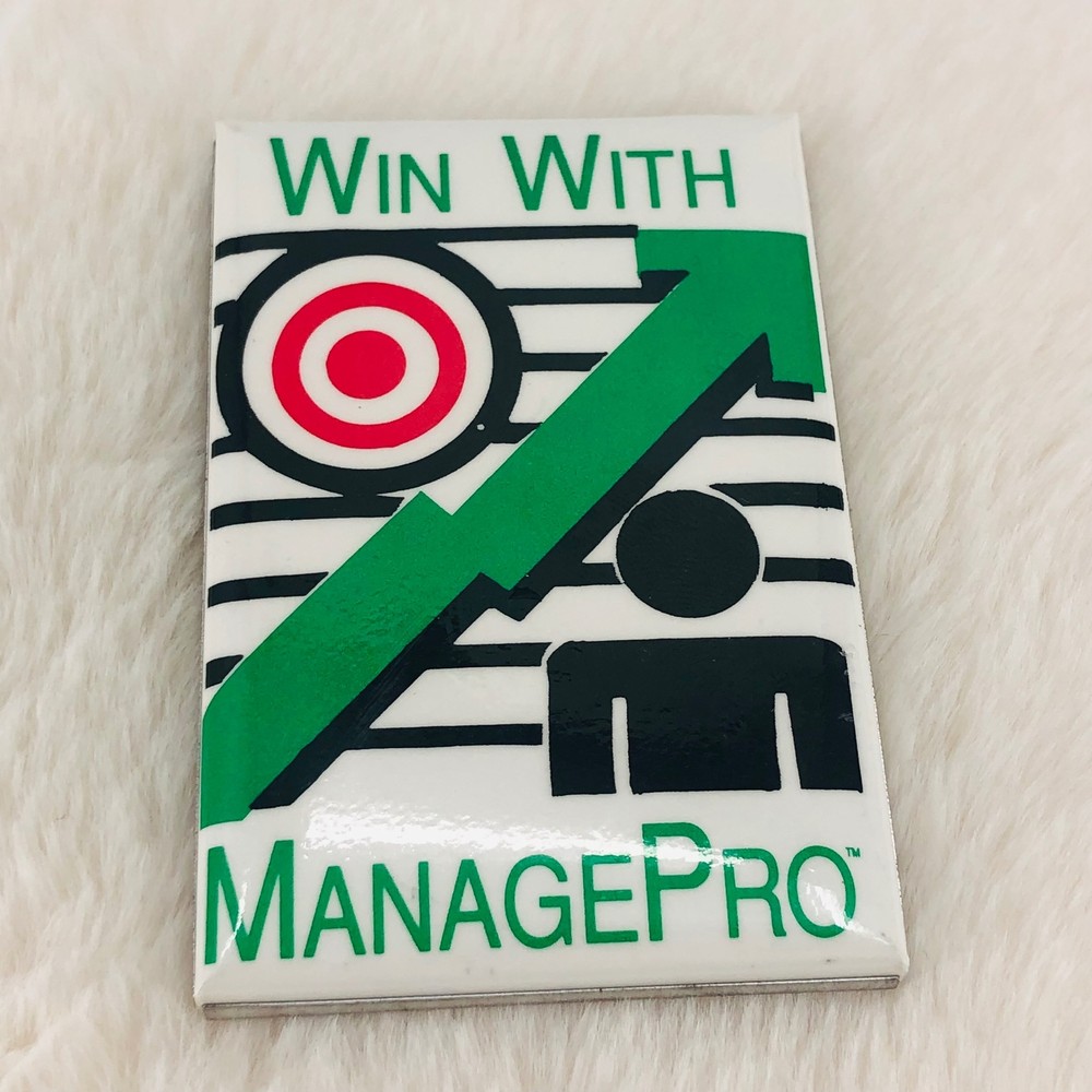 Vtg ManagePro Computer Software IT Adverting Button Pin