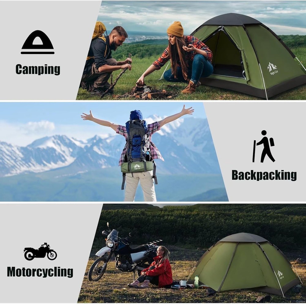 Lightweight Waterproof Backpacking Tent for 1-2 Persons - Easy Setup