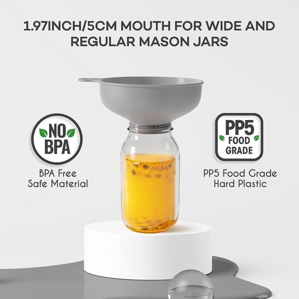 Versatile Wide Mouth Funnel Set with 5 Sizes & 2 Strainers for Kitchen Mastery