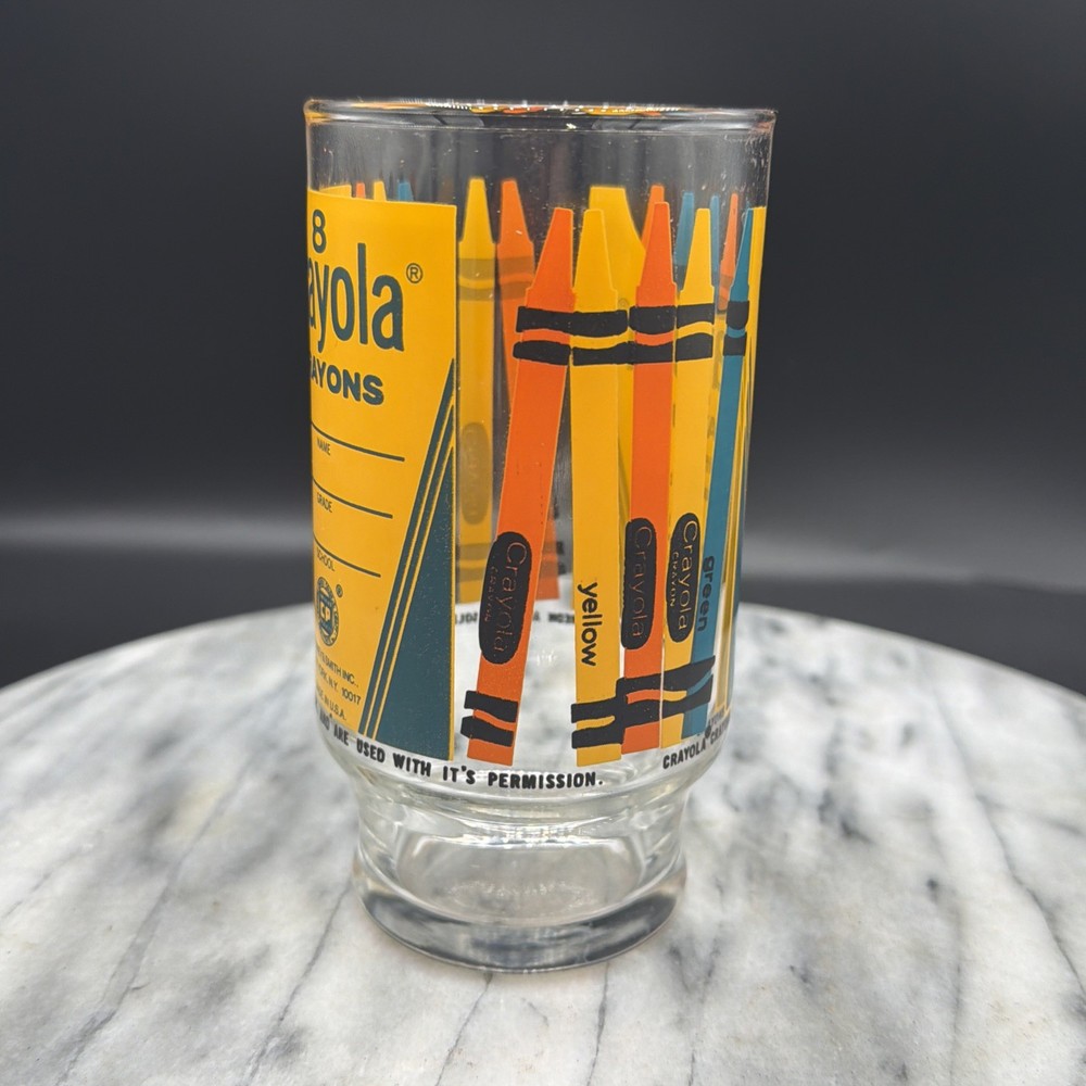 Vintage CRAYOLA Crayons drinking glass 12 OZ