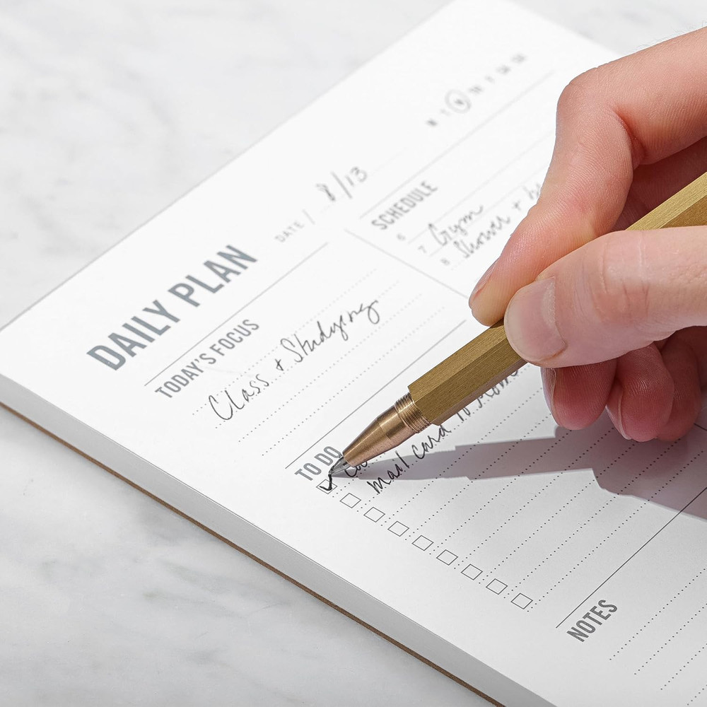 Daily Planner Notepad with Hourly Schedule - ADHD Planner, Time Block Planning P