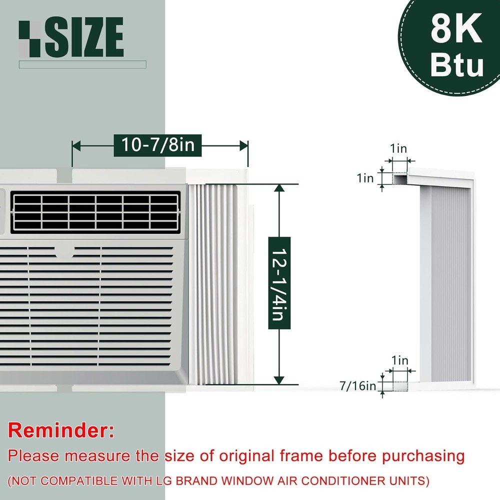 Window Air Conditioner Side Panels with Frame, Adjustable Insulation AC Side ...