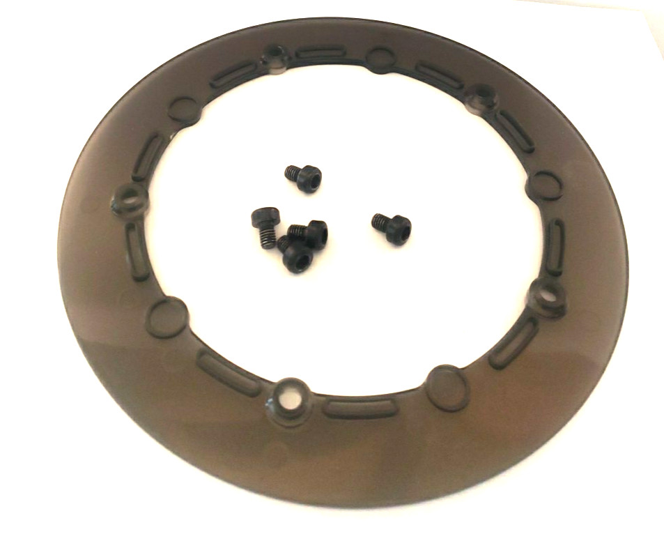 Black Plastic Bicycle Chainring Bash Guard Protector 5 Holes & Screws NOS