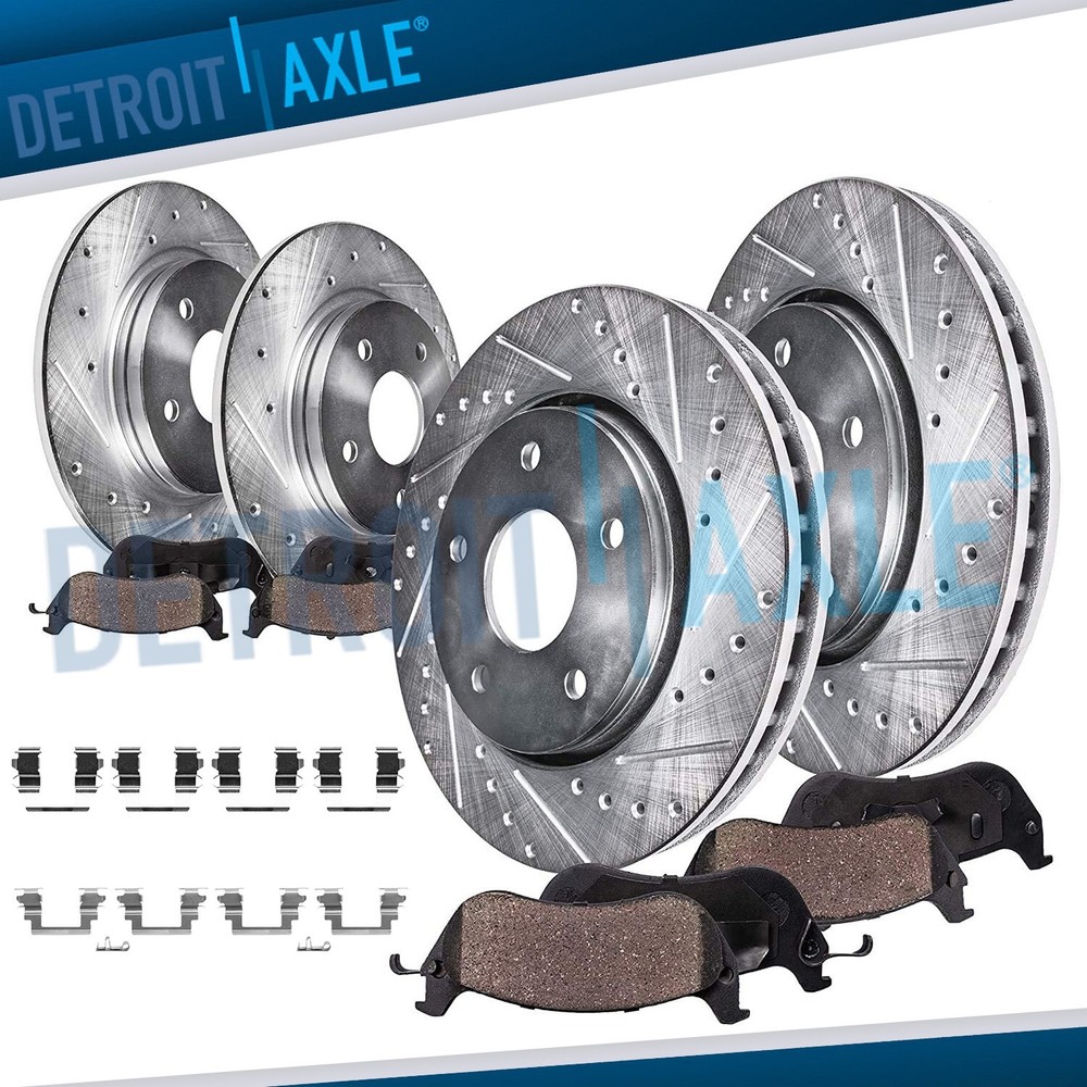 Front & Rear Drilled Rotors Brake Pads for 2006 - 2007 Mitsubishi Eclipse Galant