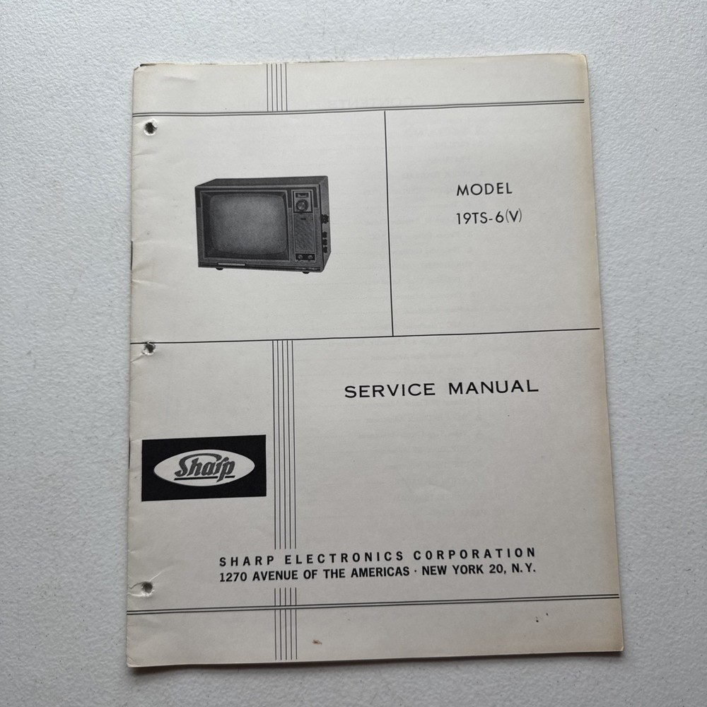 Sharp Television Model 19TS-6(V) Service Manual