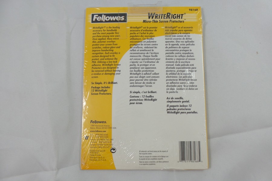Fellowes WriteRight Micro-Thin Screen Protectors for Palm M130 (98168)