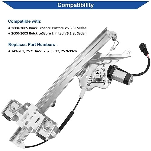 741-762 Power Window Regulator with Motor Assembly Front Left Driver Side