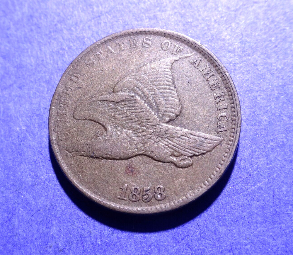 1858 Small Letters Flying Eagle Cent  Ch. VF