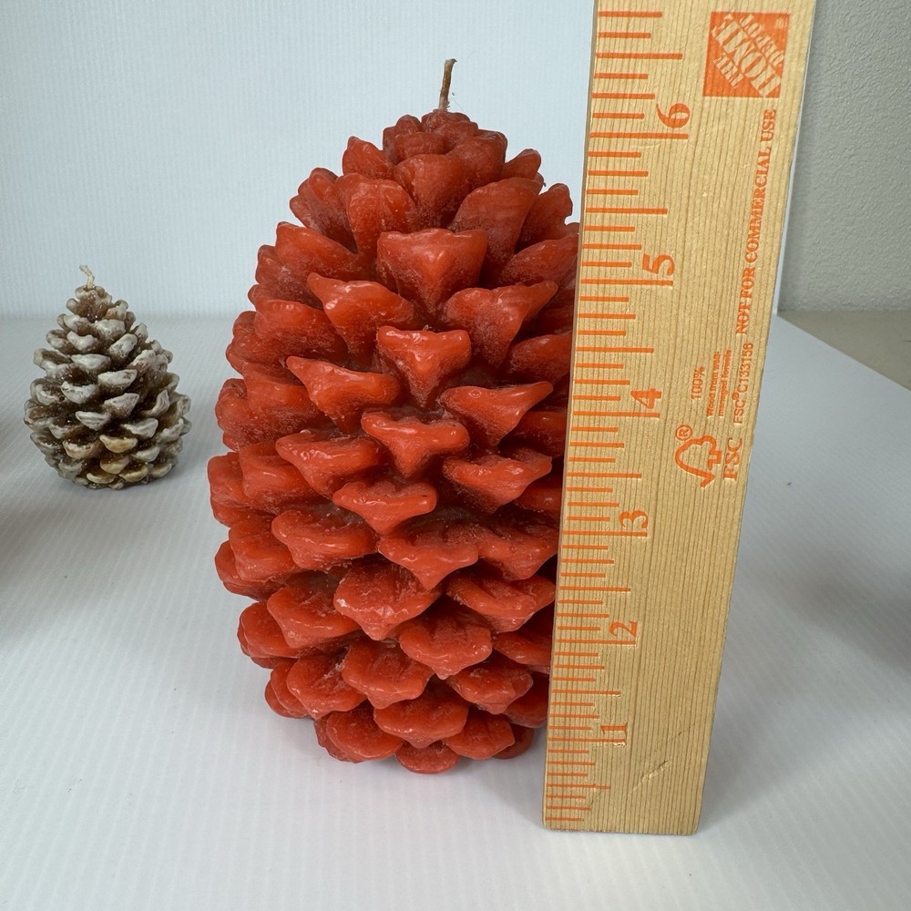 Pine Cone Shaped Wax Candles 7 Pieces Assorted Fall Christmas Decor