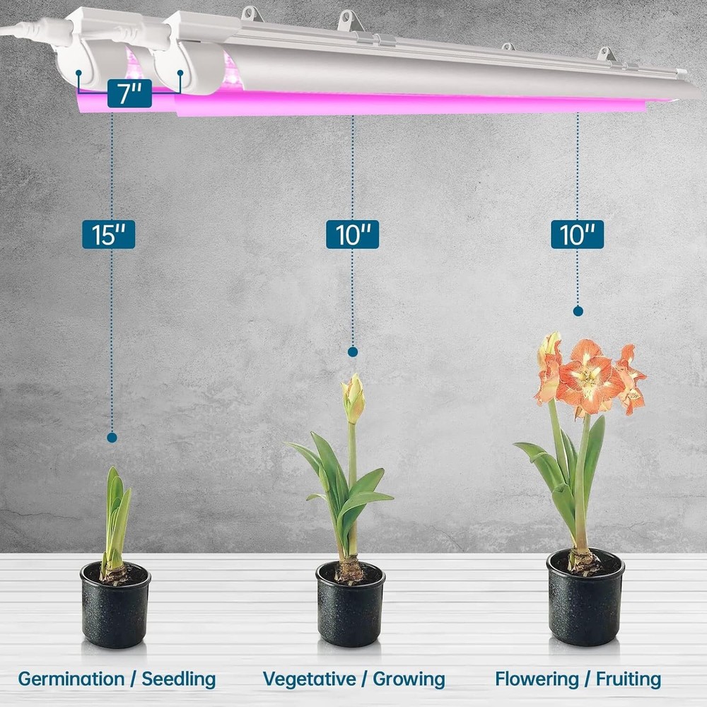 Energy Efficient Pink LED Grow Light with Touch Control, 6-Pack for Indoor Use