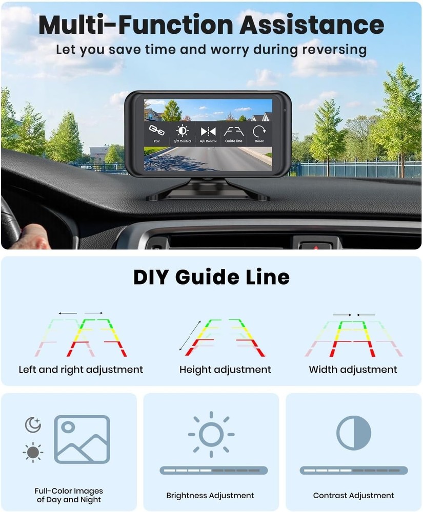 Stable Wireless Signal Back Up Camera, Night Vision