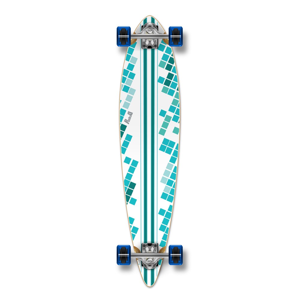 Yocaher Pintail White Digital Wave Longboard Complete
