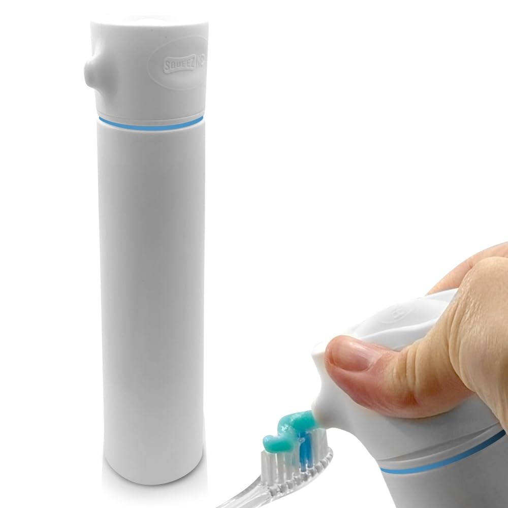 SqueezMe EasyPump Toothpaste Dispenser System - No-Mess Toothpaste Dispenser for