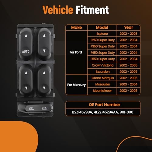 Driver Side Master Power Window Switch for 2002-2004 Ford