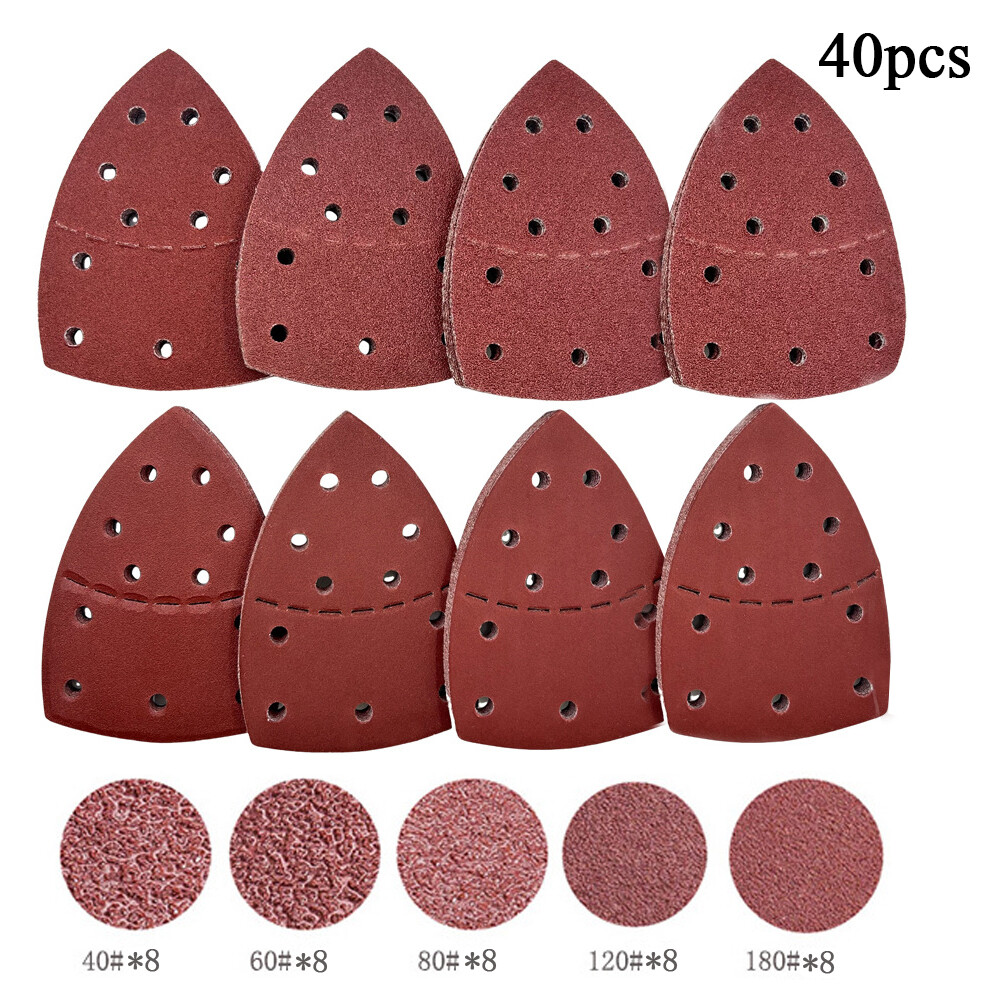 11-Holes Sand Paper Mouse Triangle Sanding Sheets Hook and Loop Sander Pads