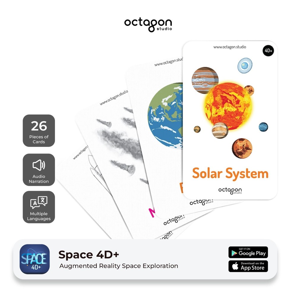 Space 4D+ AR Flashcards | Augmented Reality Learning Cards for Kids | STEM Gift