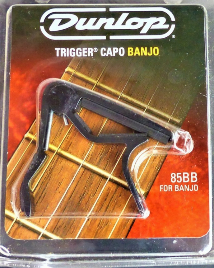 DUNLOP FLAT BLACK TRIGGER CAPO FOR BANJO 85BB