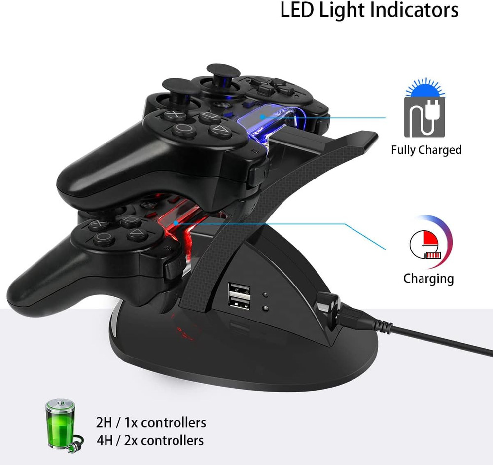 PS3 Controller Charger, Dual Console Charger Charging Docking Station Stand for