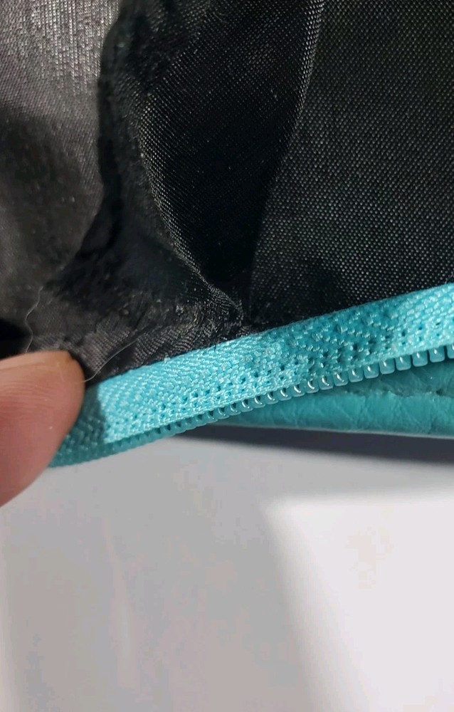 Faux Leather Bible Cover Teal Medium Crucifix Zipper Pull