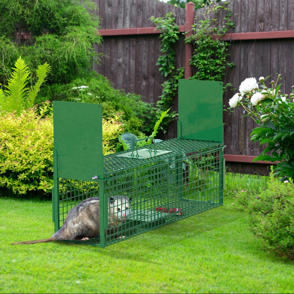 38" Solid & Rustproof Live Animal Cage, Large Foldable Humane Live Animal Trap