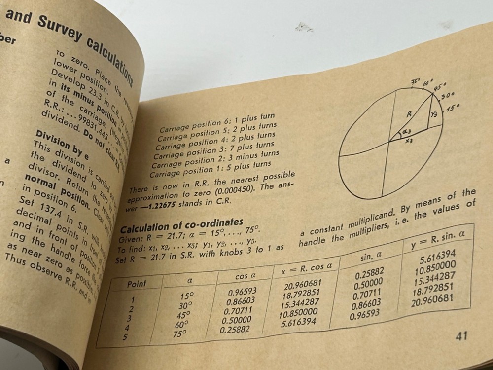 Original Curta Calculator Computing Examples Booklet Only